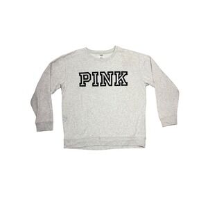 PINK Victoria's Secret Gray Logo Crewneck Sweatshirt Women's Size L